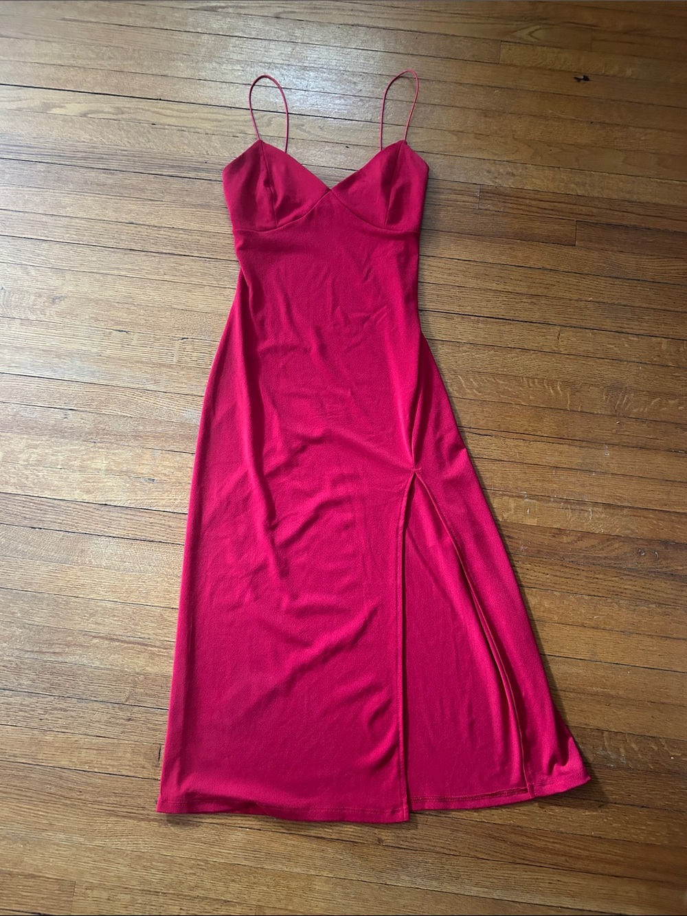 Lovely Day Red Spaghetti-Strap Midi Dress